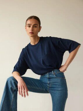 Jamie Haller The Boxy Tee in Navy Blue XL